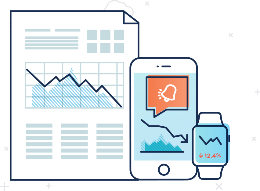 Get KPI performance alerts via email, mobile, and Slack